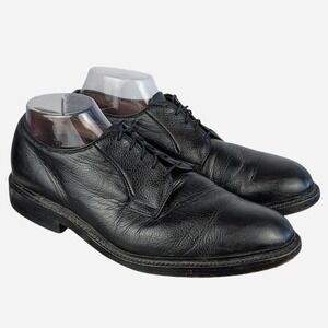 Allen Edmonds Men's Black Leather Leeds Dress Plain-Toe Blucher Shoes - 9.5 D